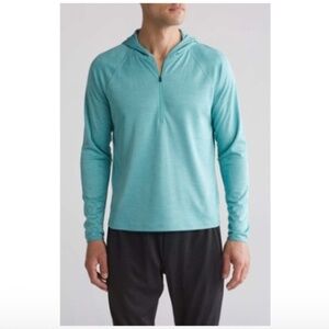 Z by Zella Men's Perform Lite Half-Zip Hoodie, Teal Meadow, XXL NWT